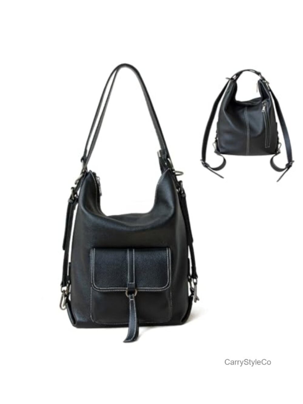 Genuine Leather Backpack Purse Full Grain Cowhide Large Capacity Travel Daypack